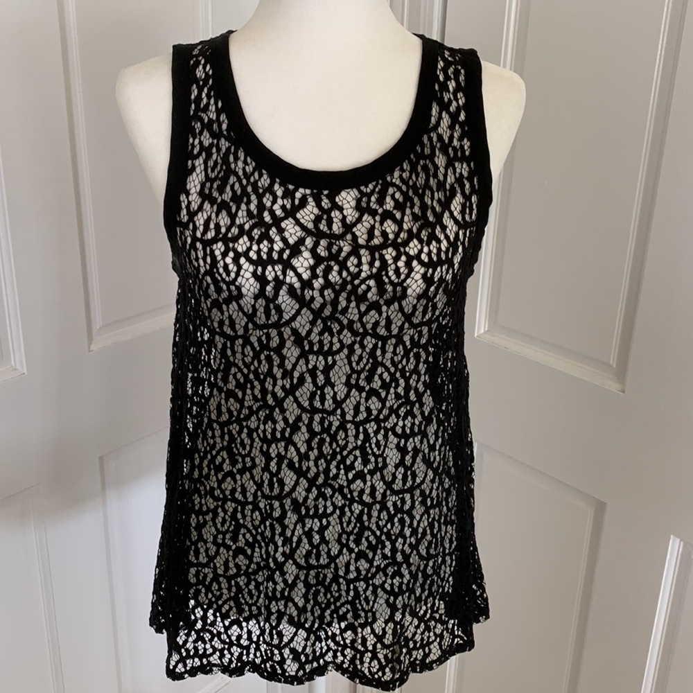 EUC. Banana republic black lace sleeveless top
